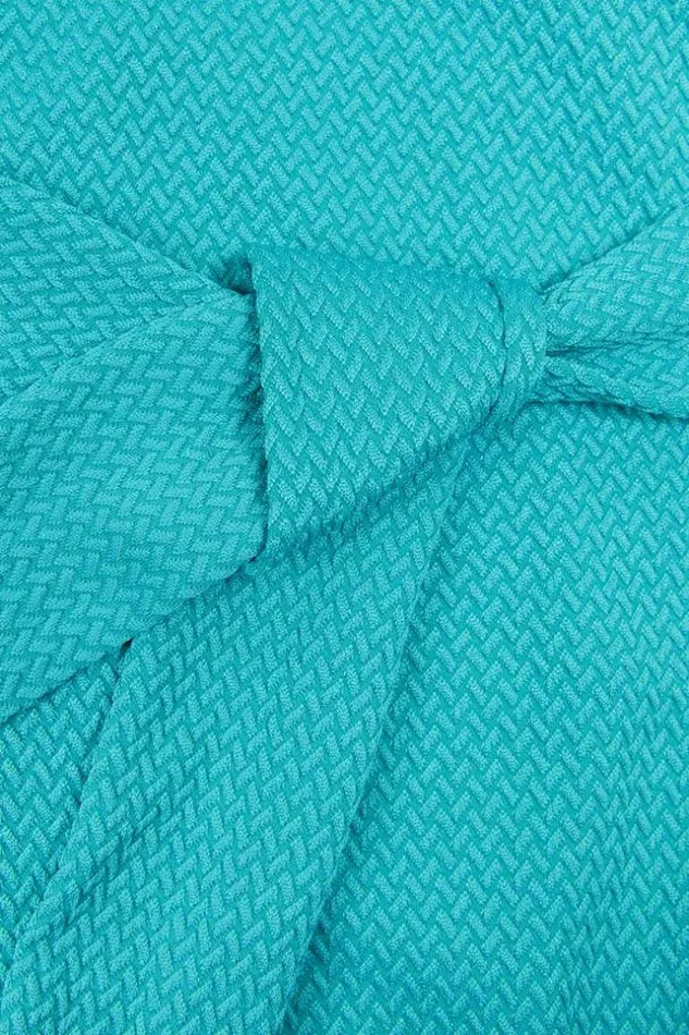 Women Tummy Control Swimsuits Cupshe Carlee Underwire Tie Front One Piece Swimsuit Turquoise