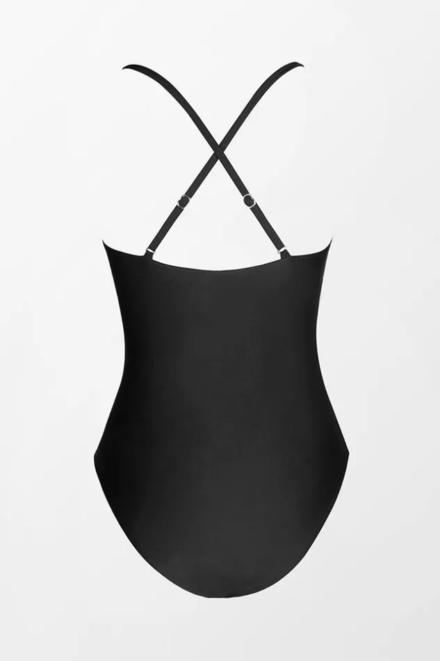 Women Tummy Control Swimsuits Cupshe Summer Of Love Scalloped Missy One Piece Black