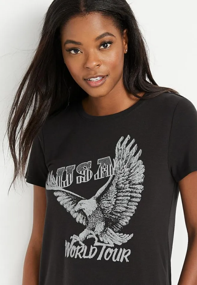 Women Usa World Tour Graphic Tee Maurices Tops