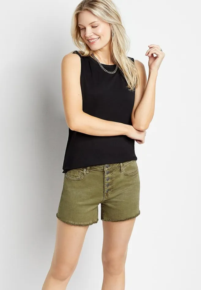 Women Vigoss Classic High Rise Button Fly 4In Short Maurices Bottoms