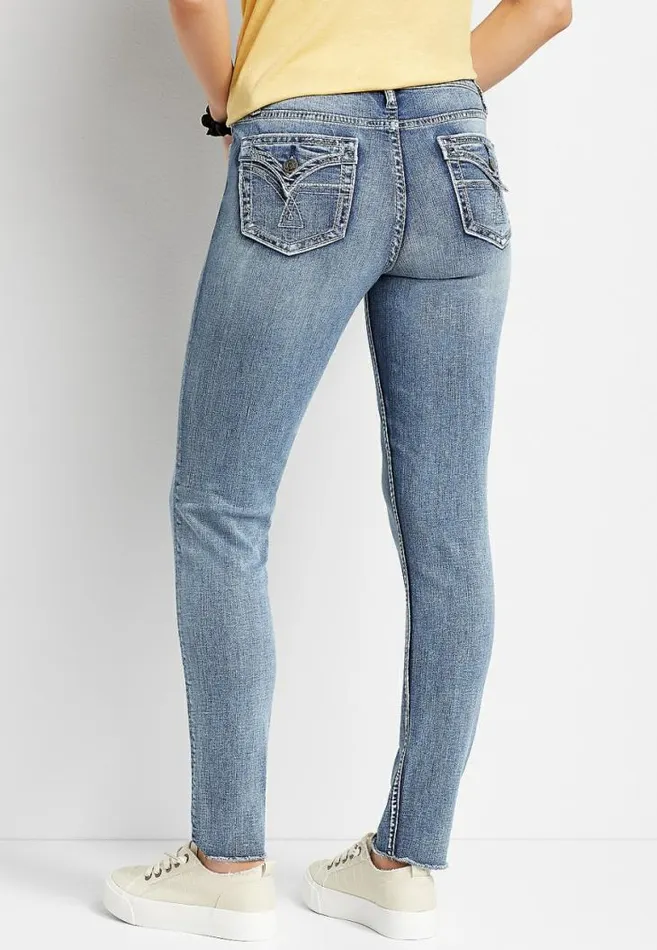 Women Vigoss Medium Faux Flap Pocket Skinny Jean Maurices Jeans