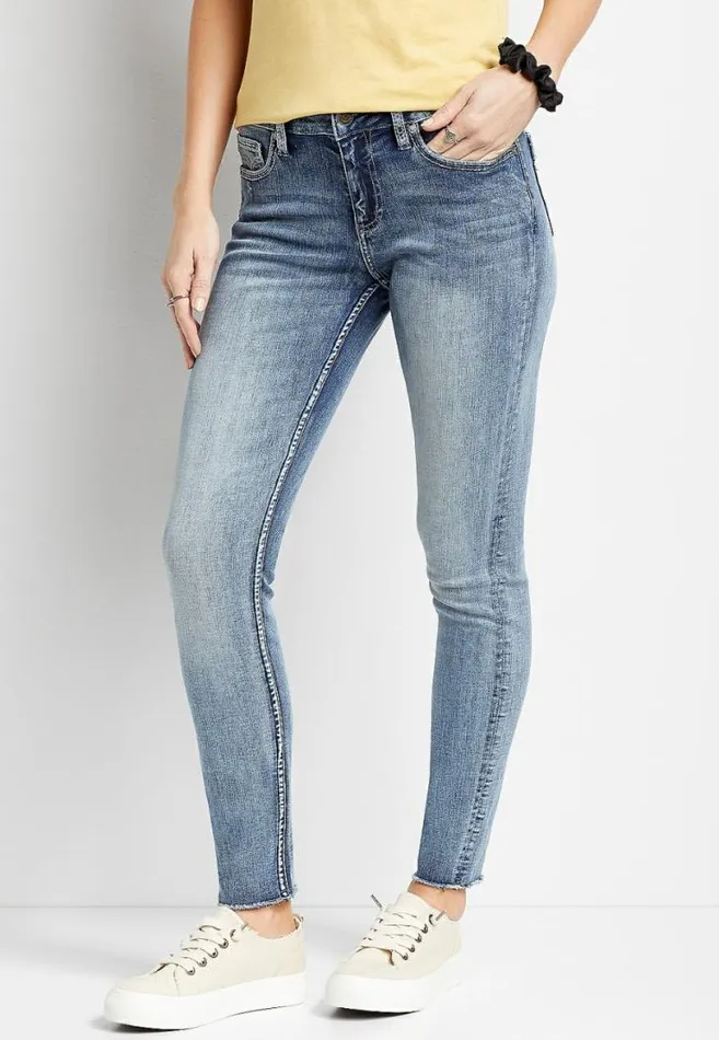 Women Vigoss Medium Faux Flap Pocket Skinny Jean Maurices Jeans