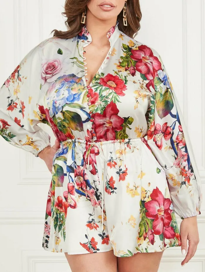 Women Vivienne Printed Romper Glorious Garden Ao Marciano Dresses Women Vivienne Printed Romper Glorious Garden Ao Marciano Dresses