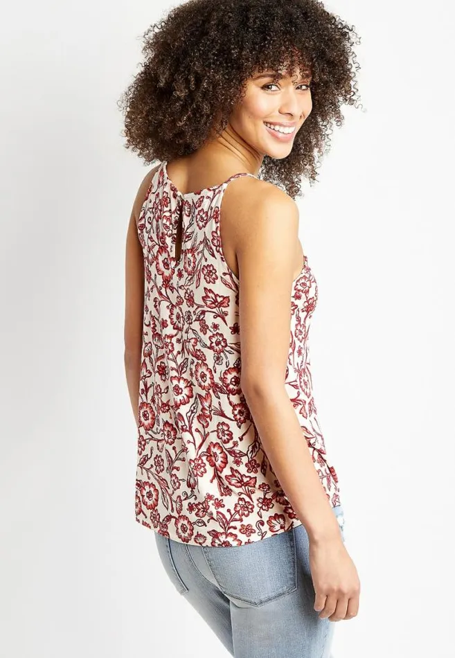 Women White Floral Macrame Tank Top Maurices Tops