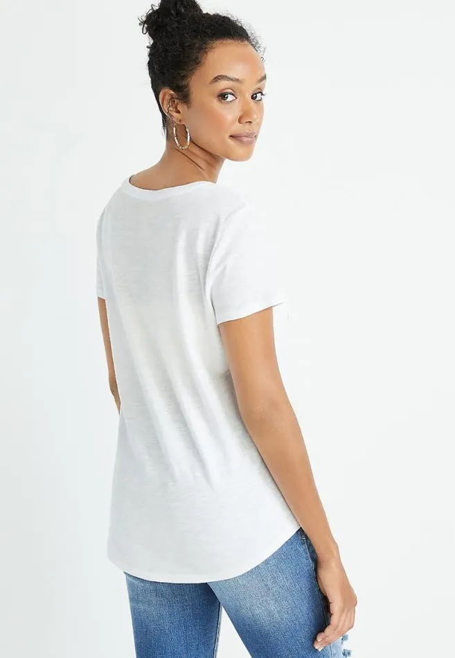 Women White Sunshine And Feelin Fine Graphic Tee Maurices Tops