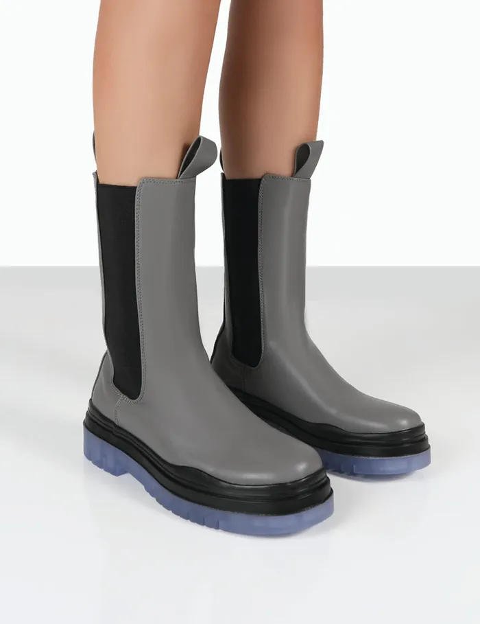 Women Winter Grey Ankle Chelsea Boots Grey Public Desire Ankle Boots