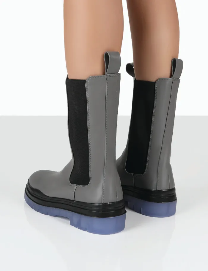 Women Winter Grey Ankle Chelsea Boots Grey Public Desire Ankle Boots