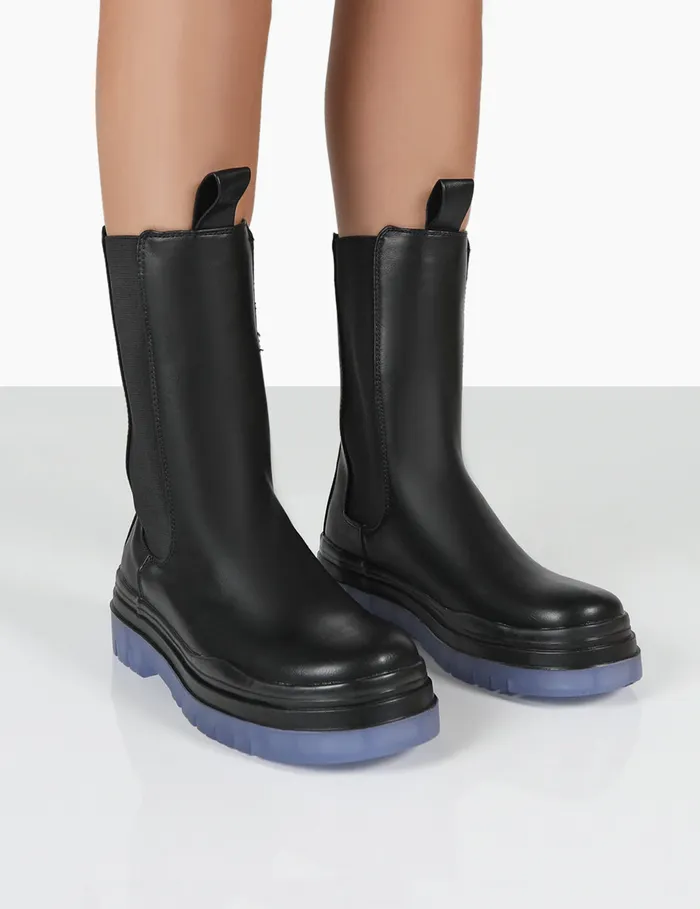 Women Winter Wide Fit Black Ankle Chelsea Boots Black Public Desire Wide Fit Boots