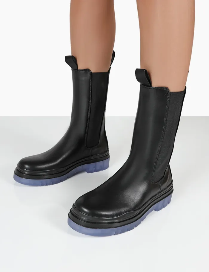 Women Winter Wide Fit Black Ankle Chelsea Boots Black Public Desire Wide Fit Boots