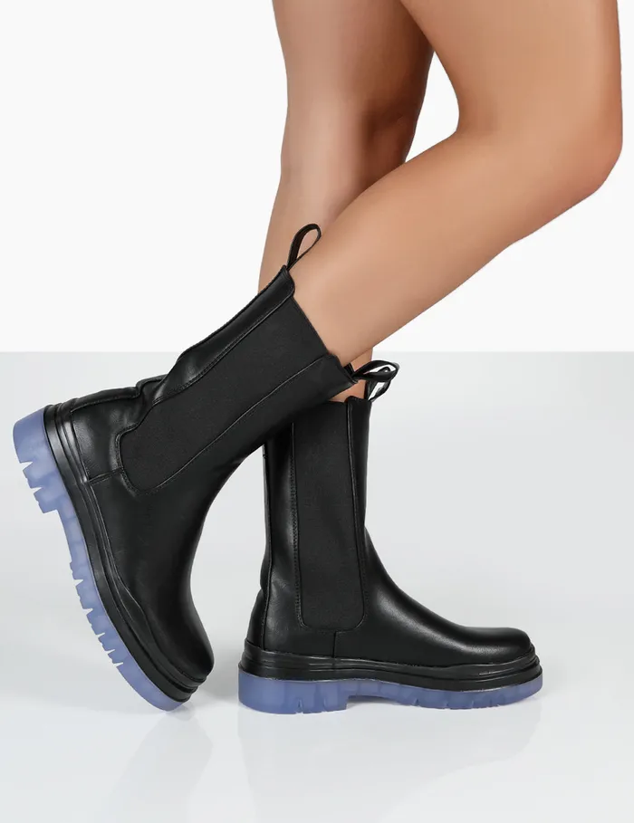 Women Winter Wide Fit Black Ankle Chelsea Boots Black Public Desire Wide Fit Boots