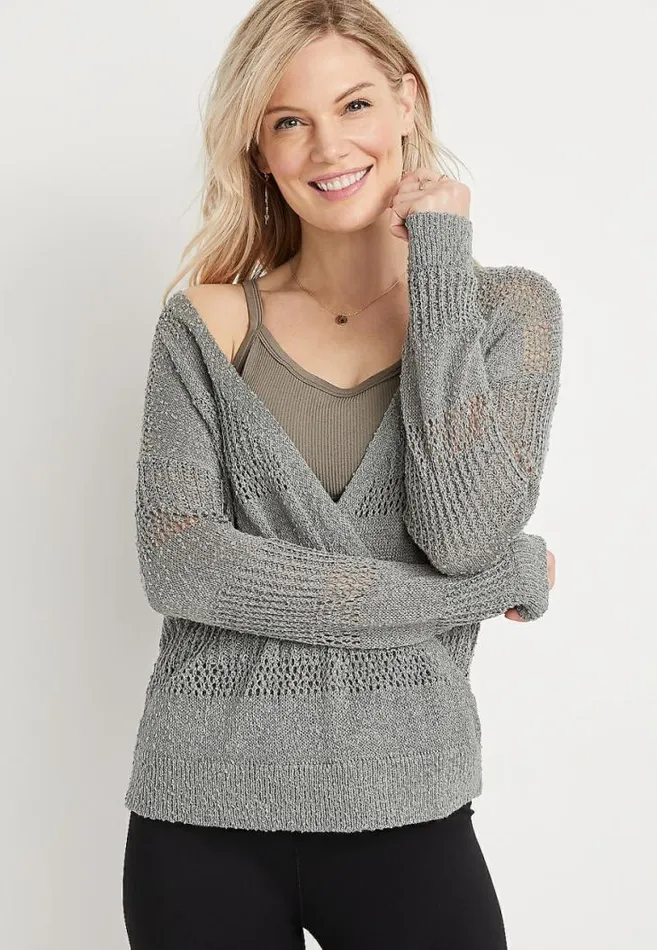 Women Wrap Front Pullover Maurices Tops