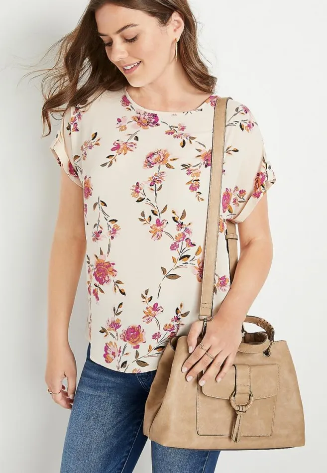 Women Wrap Ring Stitch Satchel Crossbody Bag Maurices Bags