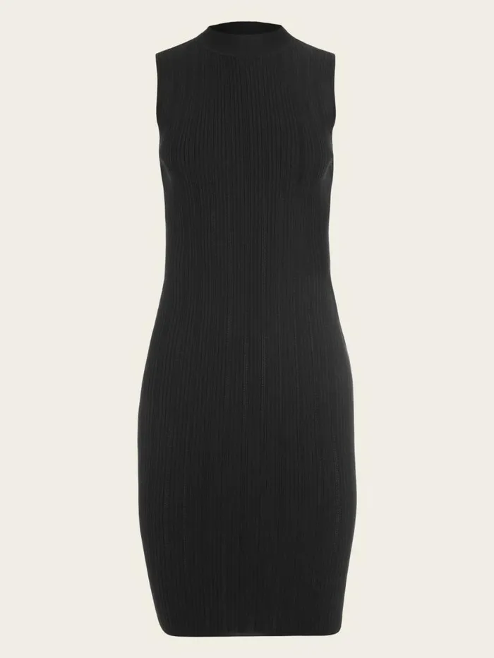 Women Zoe High Neck Sweater Dress Black Marciano Dresses Women Zoe High Neck Sweater Dress Black Marciano Dresses