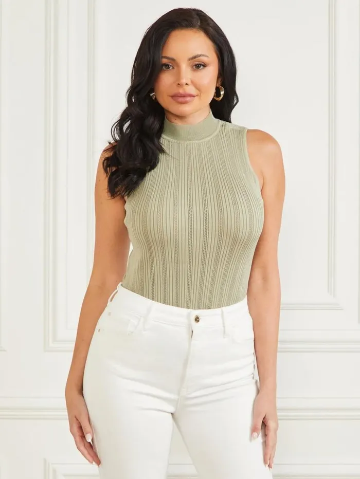 Women Zoe High Neck Tank Sage Garden Marciano Tops And Sweaters