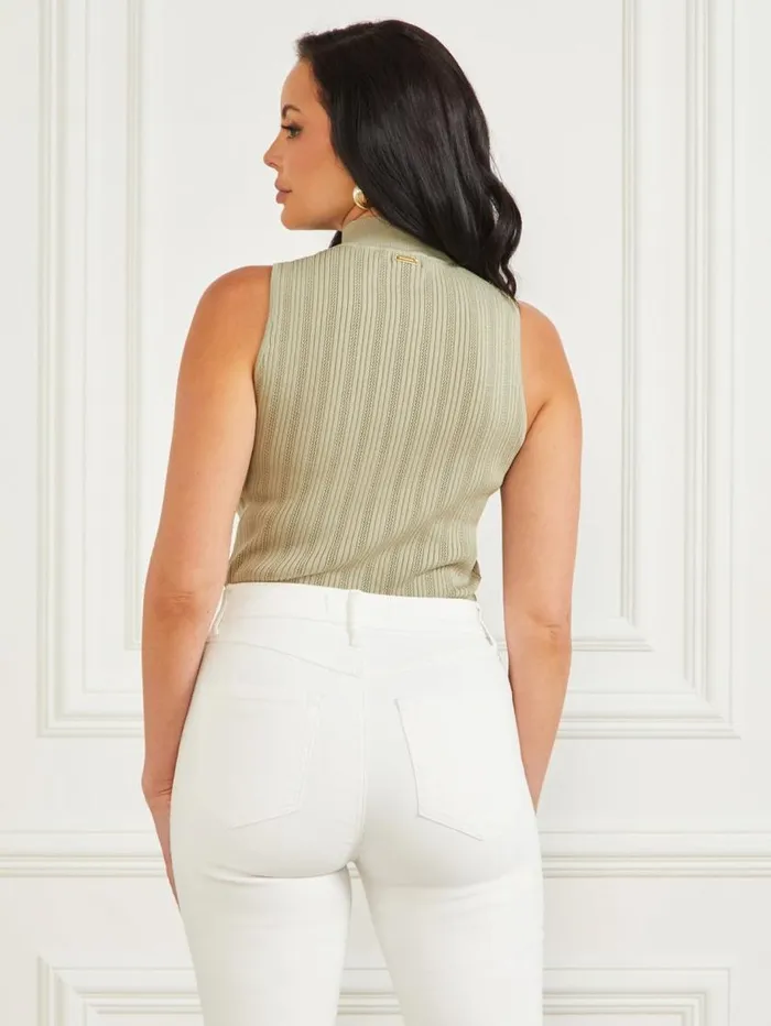 Women Zoe High Neck Tank Sage Garden Marciano Tops And Sweaters Women Zoe High Neck Tank Sage Garden Marciano Tops And Sweaters
