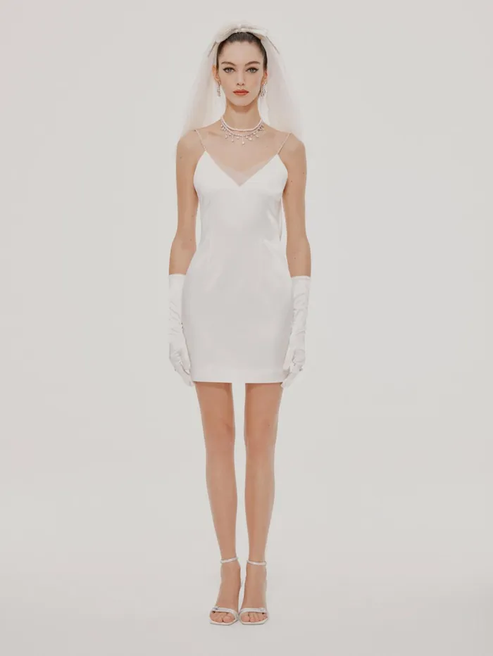 Women Zolene White Mini Dress Nana Jacqueline Bridal