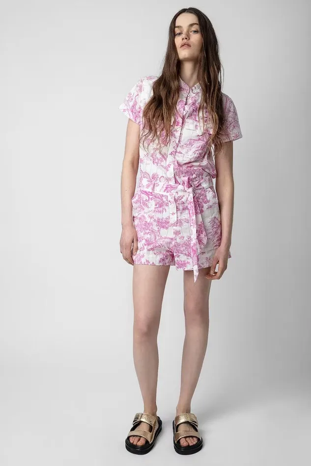 Zadig and Voltaire Dresses COOKIS TOILE PINK 8211 Women
