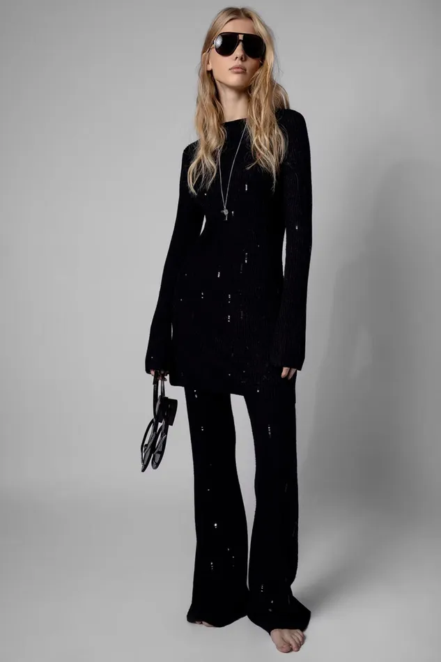 Zadig and Voltaire Dresses JENNA LUREX DRESS ENCRE 8211 Women