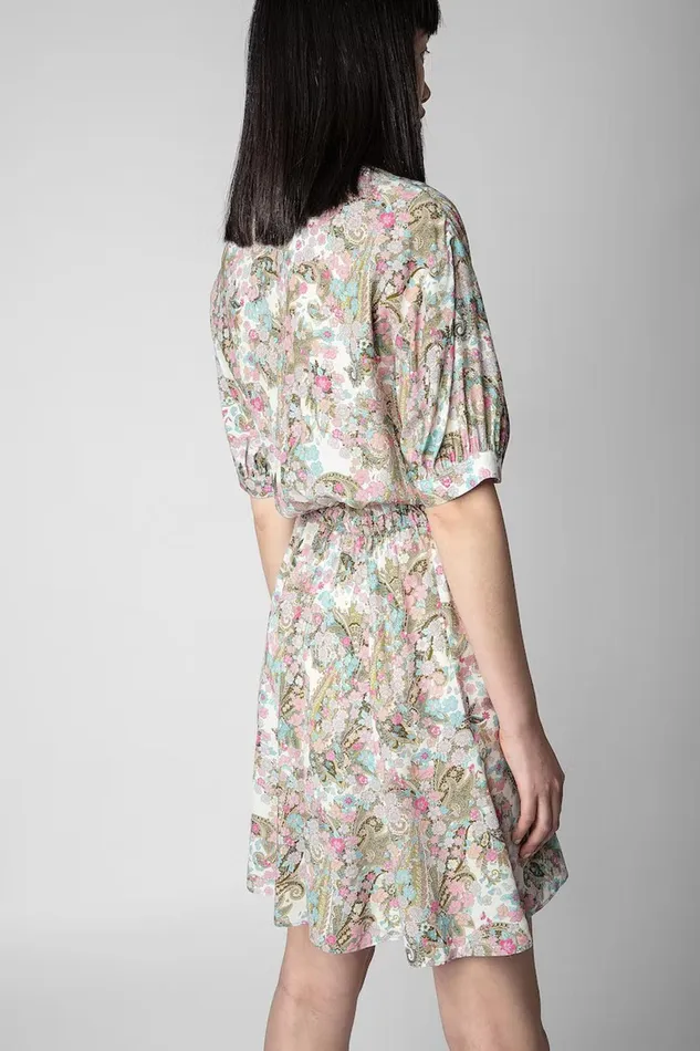 Zadig and Voltaire Dresses REMOVE YOKO CREAM PRINT 8211 Women Zadig and Voltaire Dresses REMOVE YOKO CREAM PRINT 8211 Women