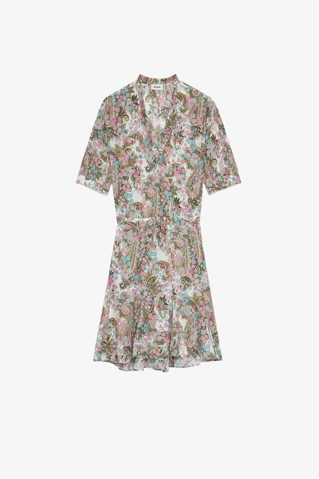 Zadig and Voltaire Dresses REMOVE YOKO CREAM PRINT 8211 Women Zadig and Voltaire Dresses REMOVE YOKO CREAM PRINT 8211 Women
