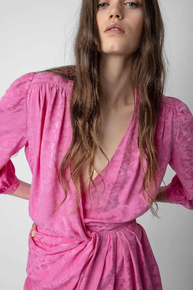 Zadig and Voltaire Dresses RENEW LEO DRESS PINK 8211 Women Zadig and Voltaire Dresses RENEW LEO DRESS PINK 8211 Women