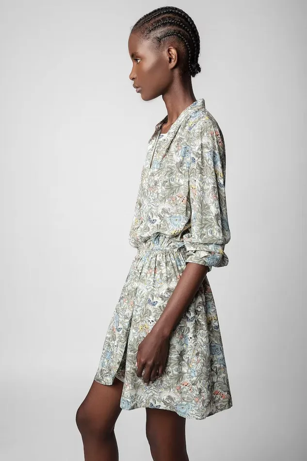 Zadig and Voltaire Dresses RINKA BRIT FLOWER KHAKI PRINT 8211 Women Zadig and Voltaire Dresses RINKA BRIT FLOWER KHAKI PRINT 8211 Women