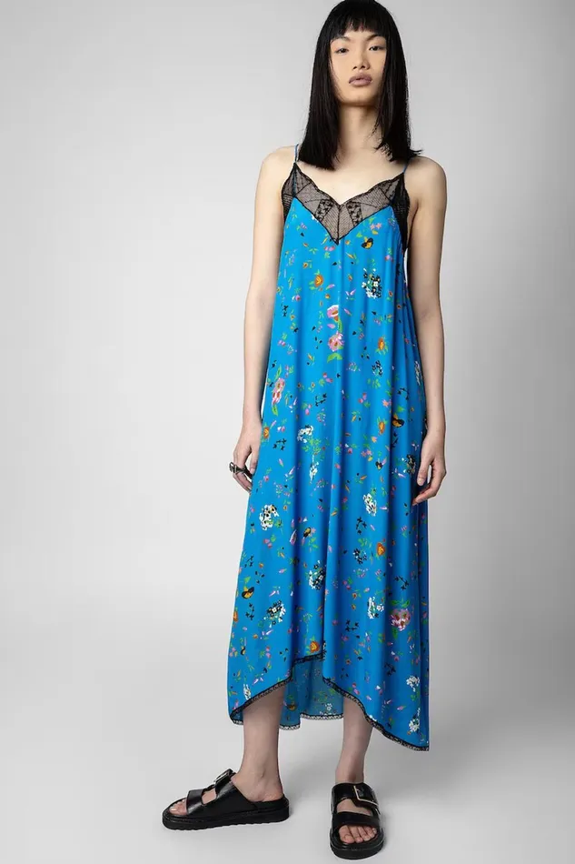 Zadig and Voltaire Dresses RISTY CREPE UMA AZUR 8211 Women