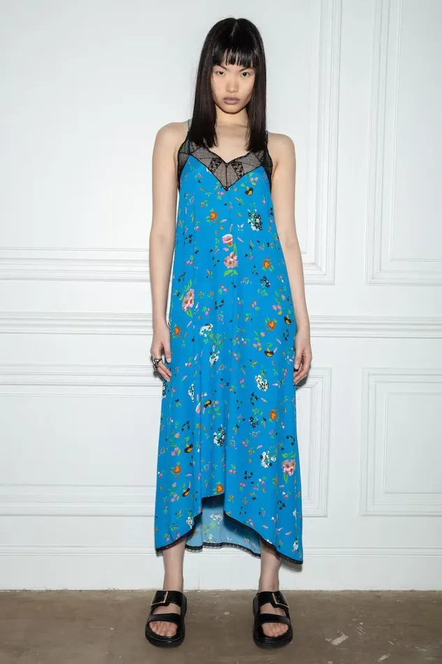 Zadig and Voltaire Dresses RISTY CREPE UMA AZUR 8211 Women Zadig and Voltaire Dresses RISTY CREPE UMA AZUR 8211 Women