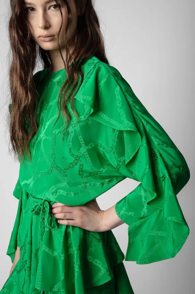 Zadig and Voltaire Dresses RITANA JAC DRESS GREEN 8211 Women Zadig and Voltaire Dresses RITANA JAC DRESS GREEN 8211 Women