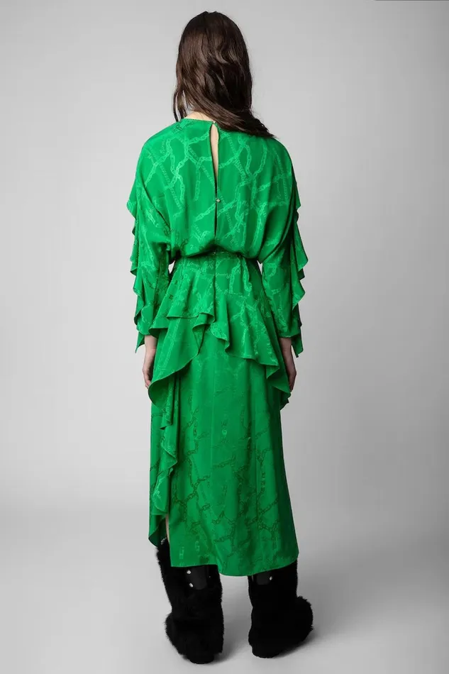 Zadig and Voltaire Dresses RITANA JAC DRESS GREEN 8211 Women Zadig and Voltaire Dresses RITANA JAC DRESS GREEN 8211 Women