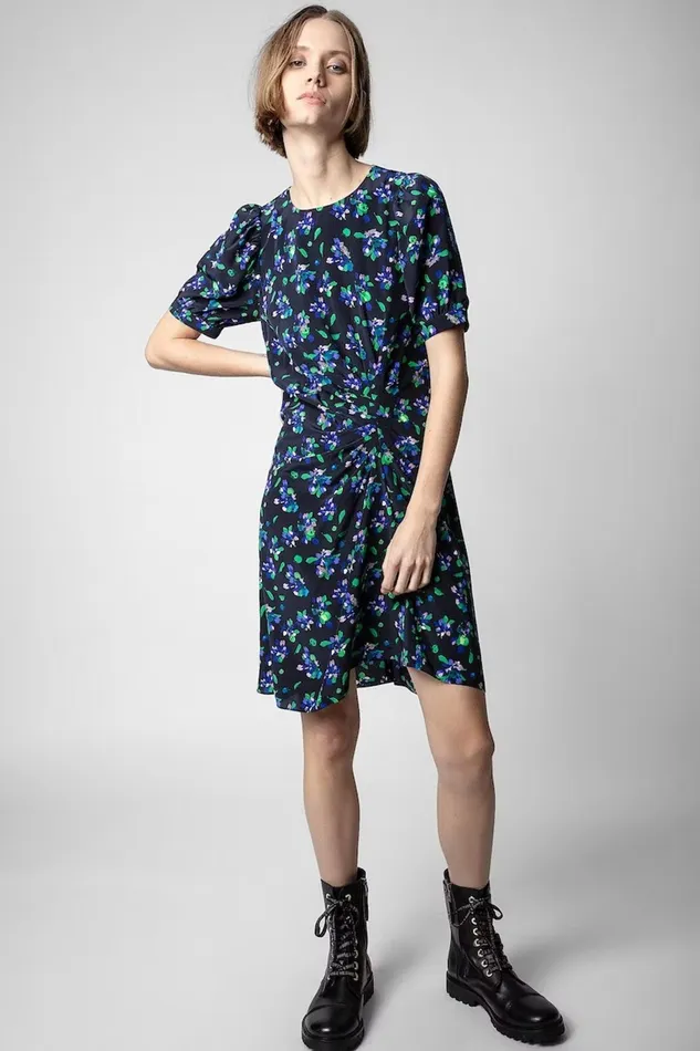 Zadig and Voltaire Dresses RIXE BIANCA DRESS BLACK FLOWER 8211 Women