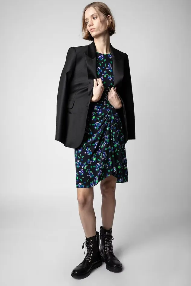 Zadig and Voltaire Dresses RIXE BIANCA DRESS BLACK FLOWER 8211 Women Zadig and Voltaire Dresses RIXE BIANCA DRESS BLACK FLOWER 8211 Women