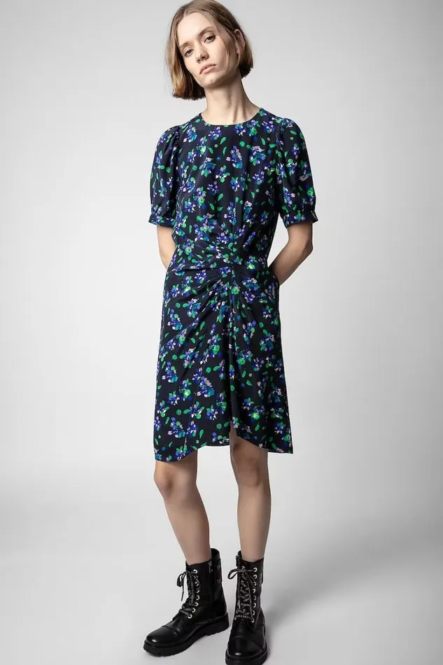 Zadig and Voltaire Dresses RIXE BIANCA DRESS BLACK FLOWER 8211 Women Zadig and Voltaire Dresses RIXE BIANCA DRESS BLACK FLOWER 8211 Women