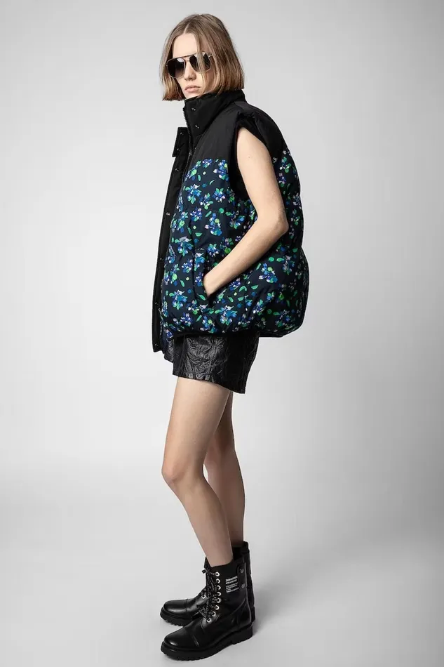 Zadig and Voltaire Jackets KERA FLOWER VEST BLACK FLOWER 8211 Women Zadig and Voltaire Jackets KERA FLOWER VEST BLACK FLOWER 8211 Women