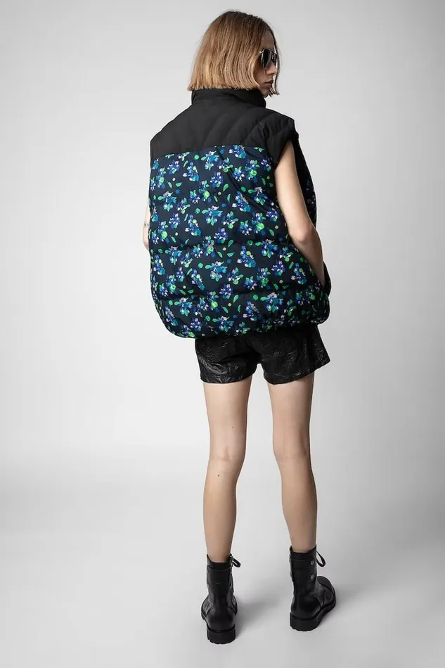Zadig and Voltaire Jackets KERA FLOWER VEST BLACK FLOWER 8211 Women Zadig and Voltaire Jackets KERA FLOWER VEST BLACK FLOWER 8211 Women