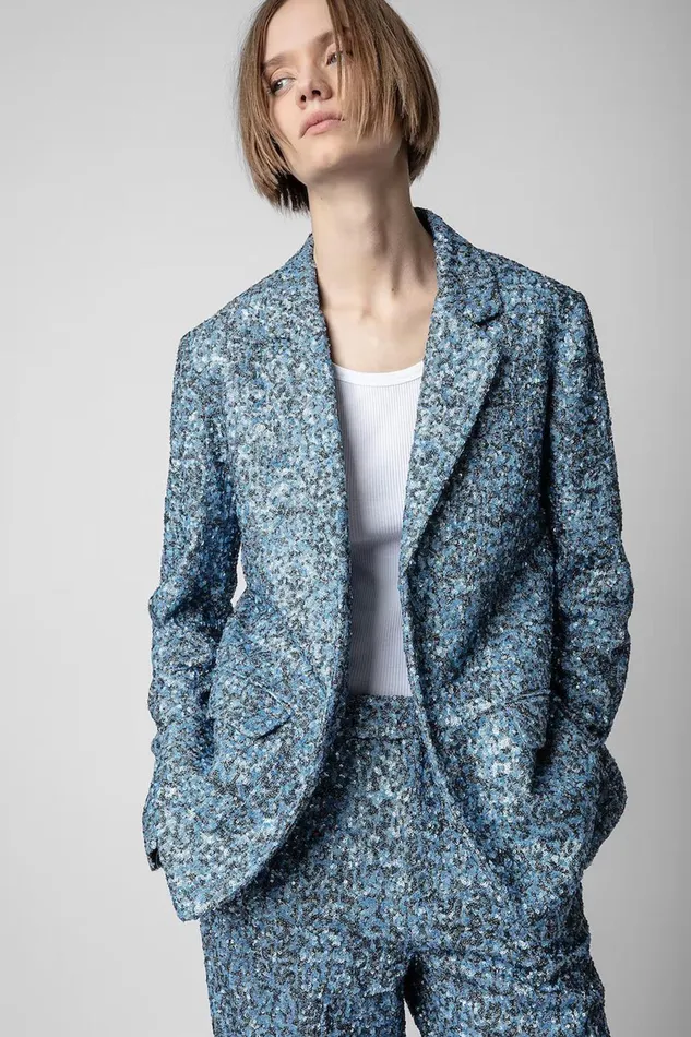 Zadig and Voltaire Jackets VANILLE SEQUINS BLUE 8211 Women Zadig and Voltaire Jackets VANILLE SEQUINS BLUE 8211 Women