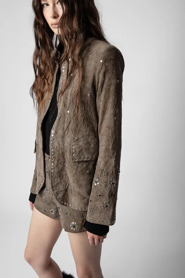 Zadig and Voltaire Jackets VERY DAIM JACKET CHESTNUT 8211 Women Zadig and Voltaire Jackets VERY DAIM JACKET CHESTNUT 8211 Women