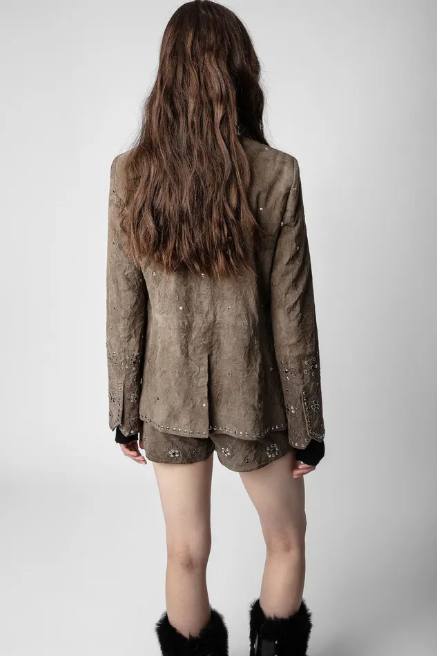 Zadig and Voltaire Jackets VERY DAIM JACKET CHESTNUT 8211 Women Zadig and Voltaire Jackets VERY DAIM JACKET CHESTNUT 8211 Women