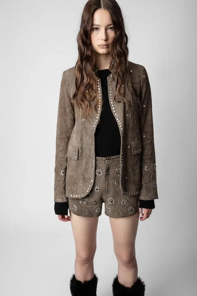 Zadig and Voltaire Jackets VERY DAIM JACKET CHESTNUT 8211 Women Zadig and Voltaire Jackets VERY DAIM JACKET CHESTNUT 8211 Women