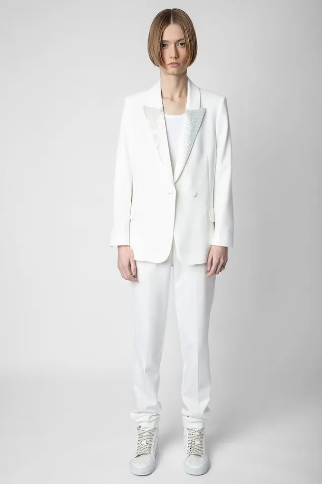 Zadig and Voltaire Jackets VISIT STRASS RAIN OFF WHITE 8211 Women Zadig and Voltaire Jackets VISIT STRASS RAIN OFF WHITE 8211 Women