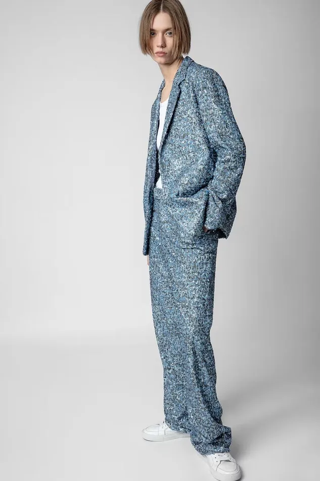 Zadig and Voltaire Pants PETER LARGE SEQUINS BLUE 8211 Women