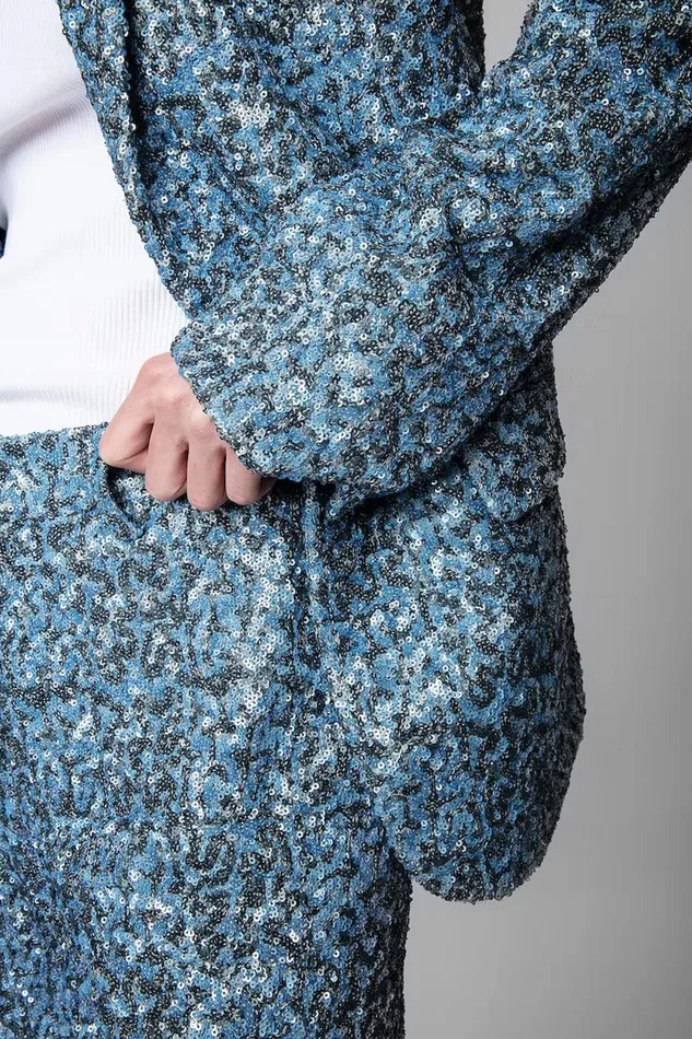 Zadig and Voltaire Pants PETER LARGE SEQUINS BLUE 8211 Women Zadig and Voltaire Pants PETER LARGE SEQUINS BLUE 8211 Women