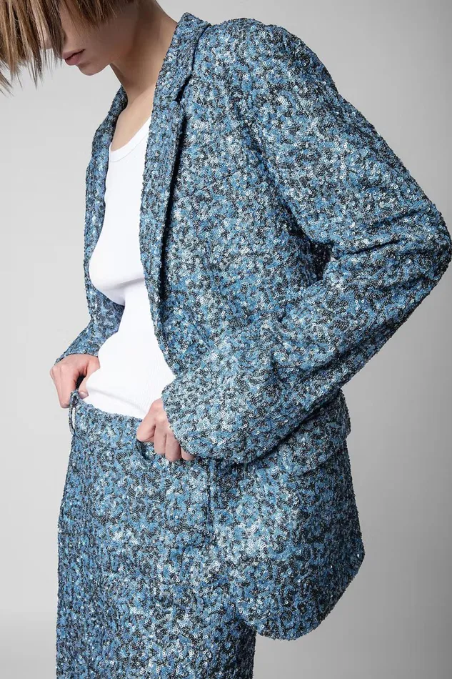 Zadig and Voltaire Pants PETER LARGE SEQUINS BLUE 8211 Women Zadig and Voltaire Pants PETER LARGE SEQUINS BLUE 8211 Women