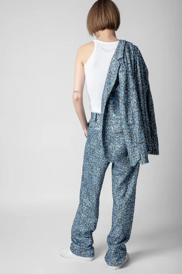 Zadig and Voltaire Pants PETER LARGE SEQUINS BLUE 8211 Women Zadig and Voltaire Pants PETER LARGE SEQUINS BLUE 8211 Women