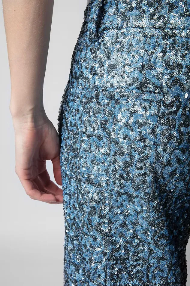 Zadig and Voltaire Pants PETER LARGE SEQUINS BLUE 8211 Women Zadig and Voltaire Pants PETER LARGE SEQUINS BLUE 8211 Women