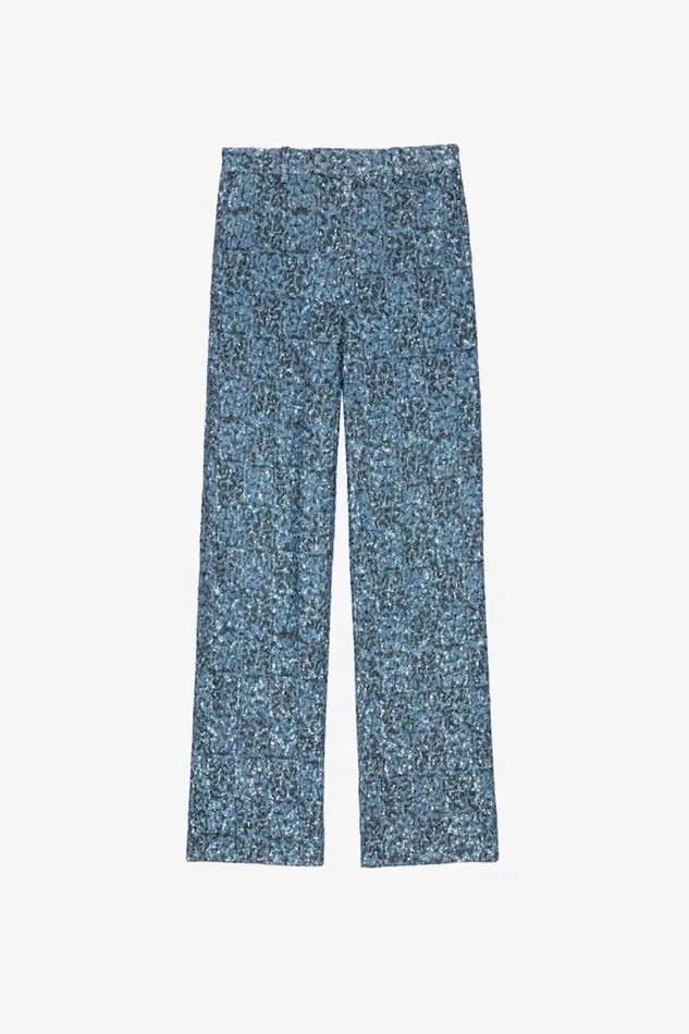 Zadig and Voltaire Pants PETER LARGE SEQUINS BLUE 8211 Women Zadig and Voltaire Pants PETER LARGE SEQUINS BLUE 8211 Women