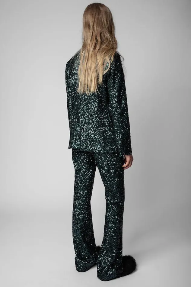Zadig and Voltaire Pants PISTOL SEQUIN PEACOCK 8211 Women Zadig and Voltaire Pants PISTOL SEQUIN PEACOCK 8211 Women