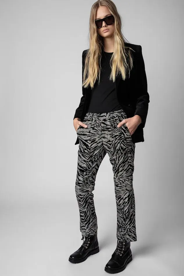 Zadig and Voltaire Pants POLIS VELVET SPARKLE BLACK 8211 Women