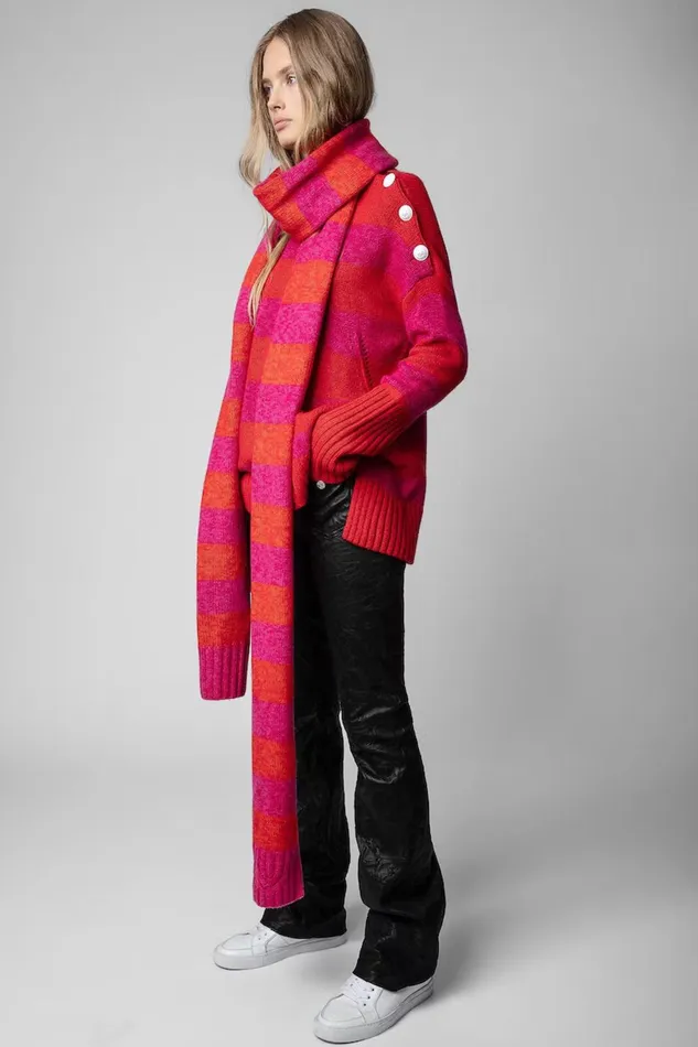 Zadig and Voltaire Scarves SHAY STRIPE SCARF 8211 WomenMen
