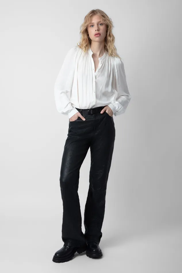 Zadig and Voltaire Shirts and Tops TCHIN SATIN OFF WHITE 8211 Women